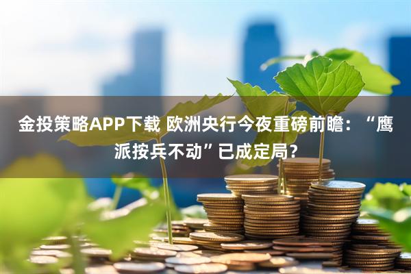 金投策略APP下载 欧洲央行今夜重磅前瞻：“鹰派按兵不动”已成定局？
