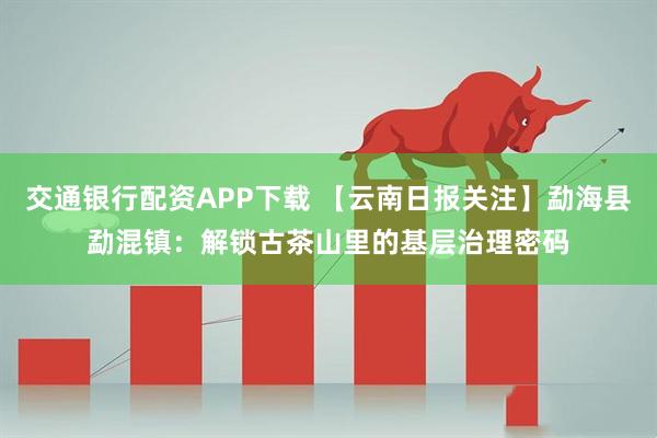 交通银行配资APP下载 【云南日报关注】勐海县勐混镇:解锁古茶山里的基层治理密码